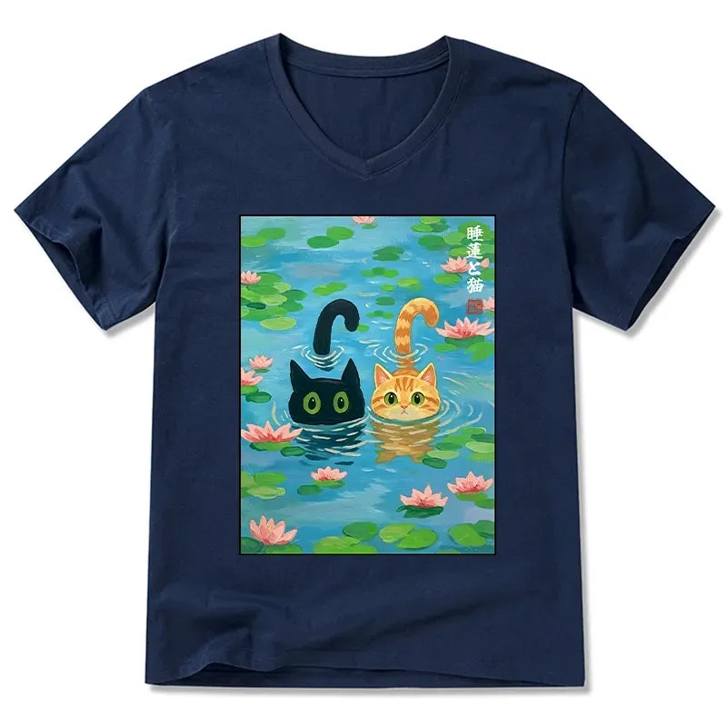 Kyoto Lion Cats Lotus Pond Limited Edition Tee