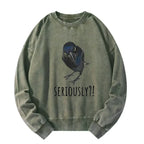 Woodblock Print Sweatshirt for Daily Wear