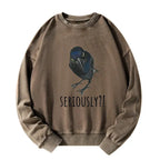Woodblock Print Sweatshirt for Daily Wear