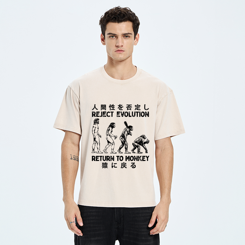 japanese vintage washed t-shirt for streetwear