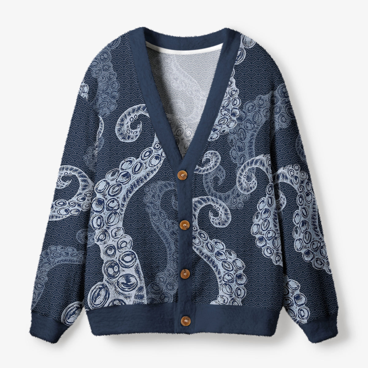 Kyoto-Lion Octopus Tentacles Japanese Ugly Cardigan Sweater
