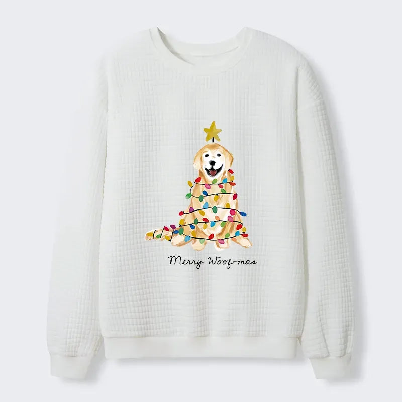 Kyoto-Lion Christmas Tree Dog Waffle Sweatshirt