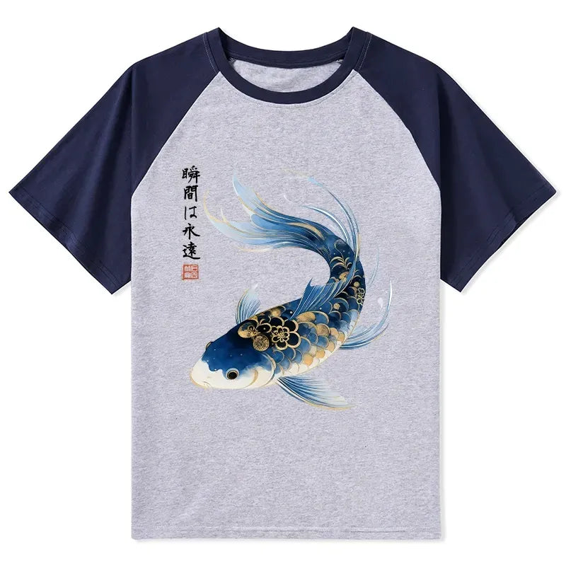 Koi Fish Watercolor Raglan T-shirt
