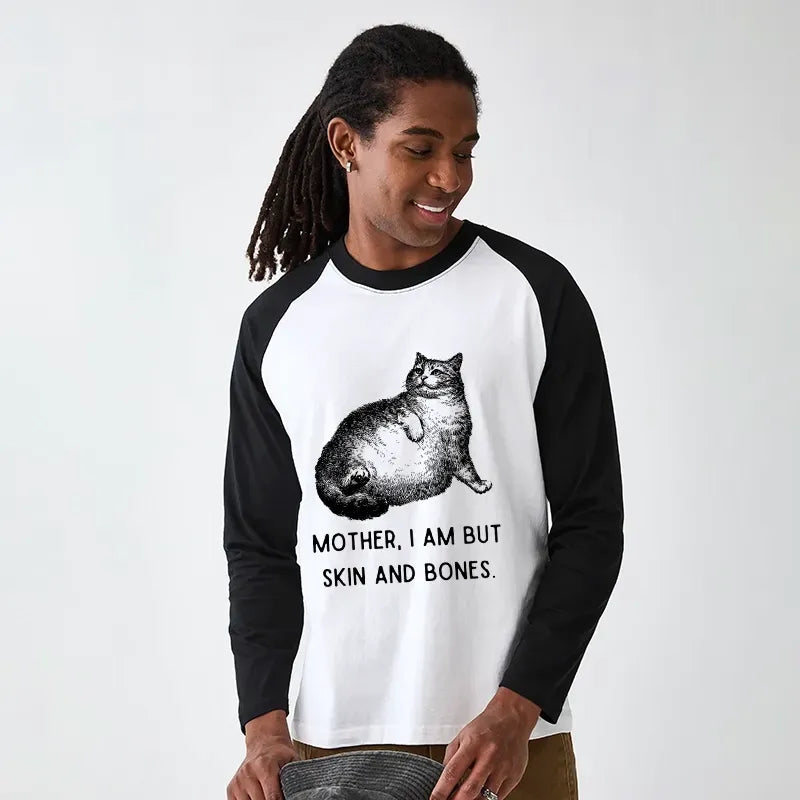 Japanese cat raglan long sleeve t-shirt