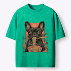 Japanese Art Washed Tee for Summer Vacation