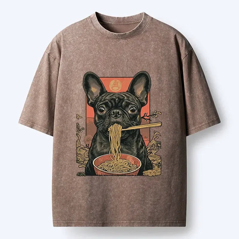 Vintage Dog Ramen T-Shirt for Daily Wear