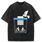 Paper-cut Crane Tee for Summer Casual