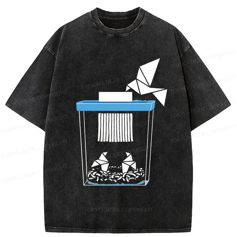 Paper-cut Crane Tee for Summer Casual
