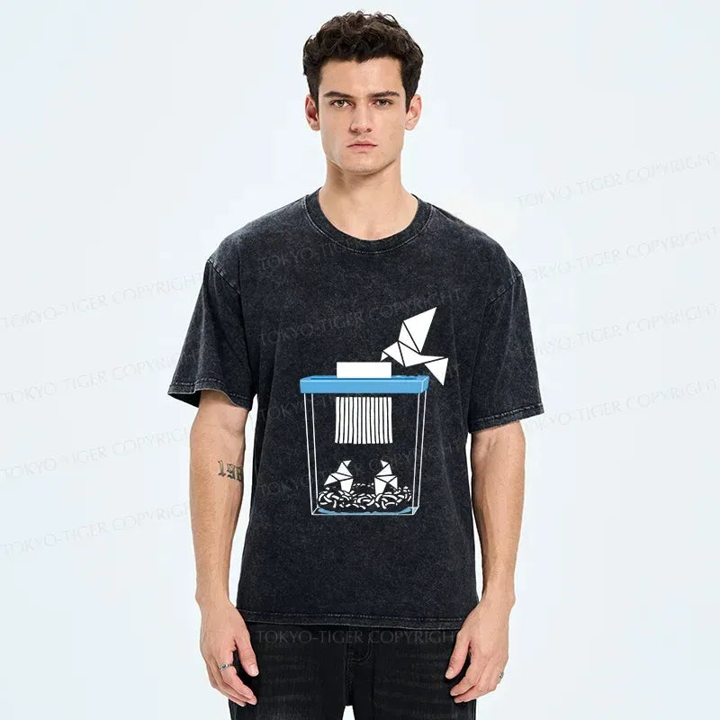 Funny Crane Washed T-Shirt for Daily Wear