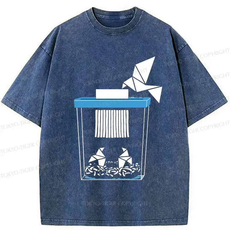 Paper-cut Crane Tee for Summer Casual