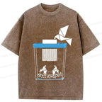 Paper-cut Crane Tee for Summer Casual