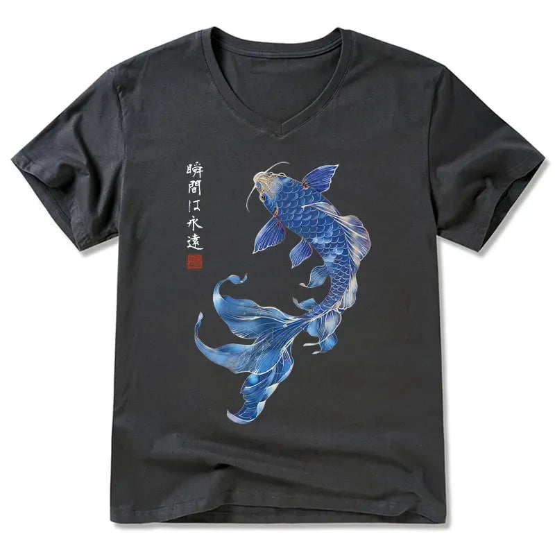 Japanese Koi Fish V-Neck T-Shirt