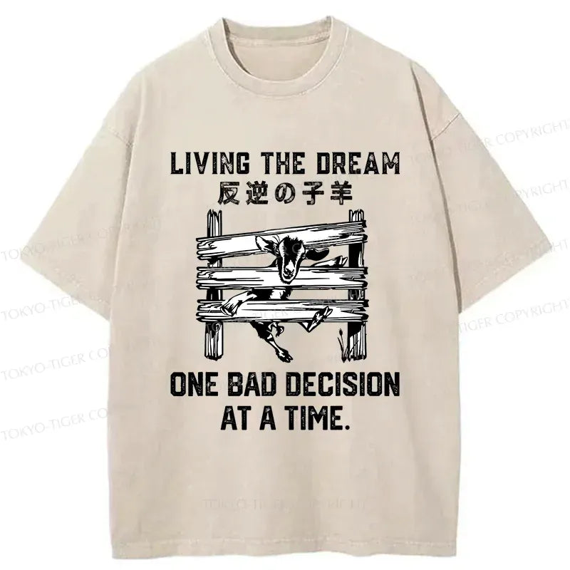 Kyoto-Lion Stuck Lamb Washed T-Shirt