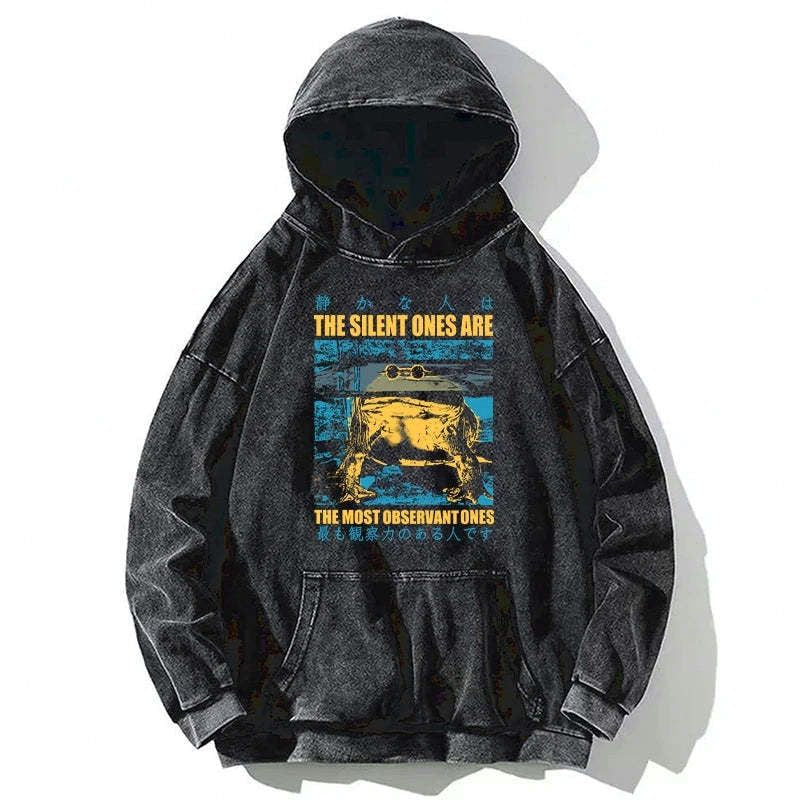 silent frog washed hoodie best seller