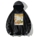 Kyoto-Lion Cats Drinking Tea Under The Tree Washed Hoodie