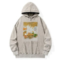 Kyoto-Lion Cats Drinking Tea Under The Tree Washed Hoodie