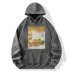 washed cat hoodie for daily wear