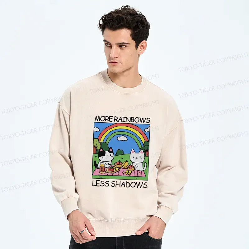 More rainbows less shadows Japanese sweatshirt
