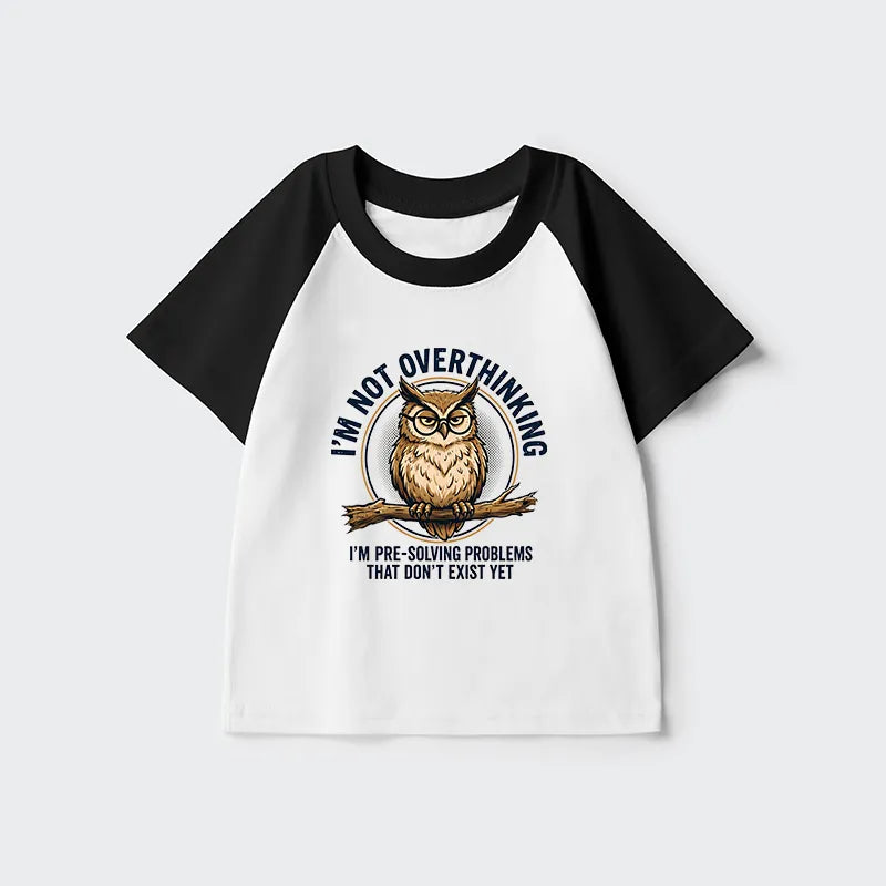 Kyoto-Lion Overthink Master Owl Kids Raglan T-shirt