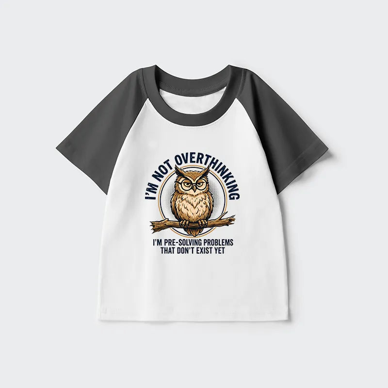 Kyoto-Lion Overthink Master Owl Kids Raglan T-shirt