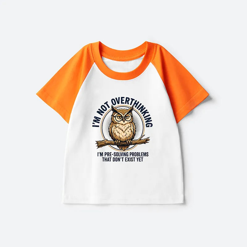 Kyoto-Lion Overthink Master Owl Kids Raglan T-shirt