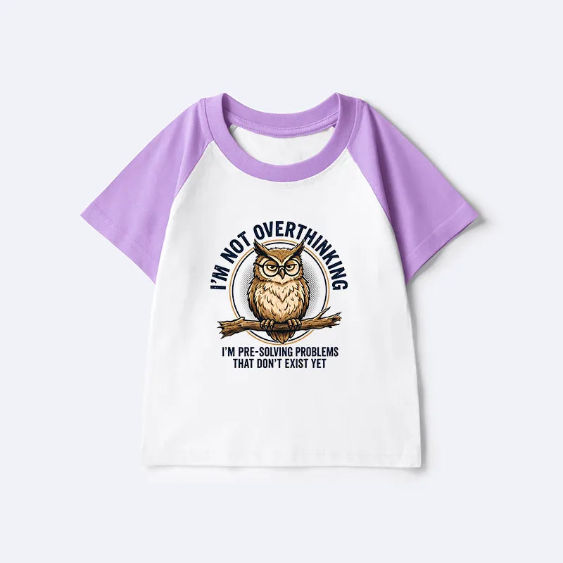 Kyoto-Lion Overthink Master Owl Kids Raglan T-shirt