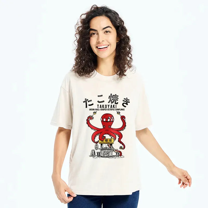 Kyoto-Lion Takoyaki Octopus Balls Washed T-Shirt