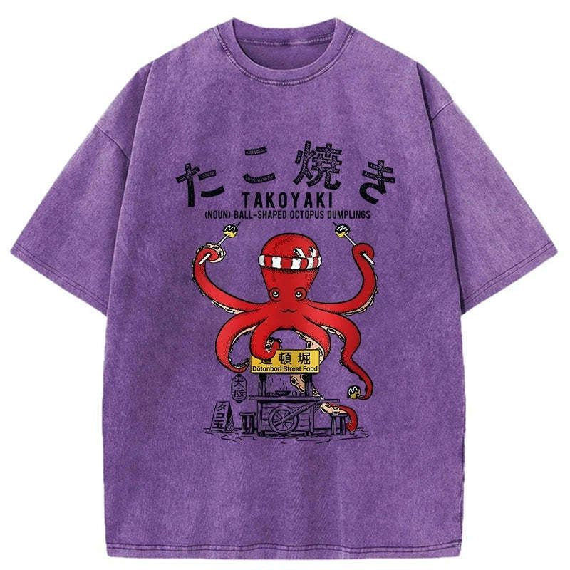 Kyoto-Lion Takoyaki Octopus Balls Washed T-Shirt