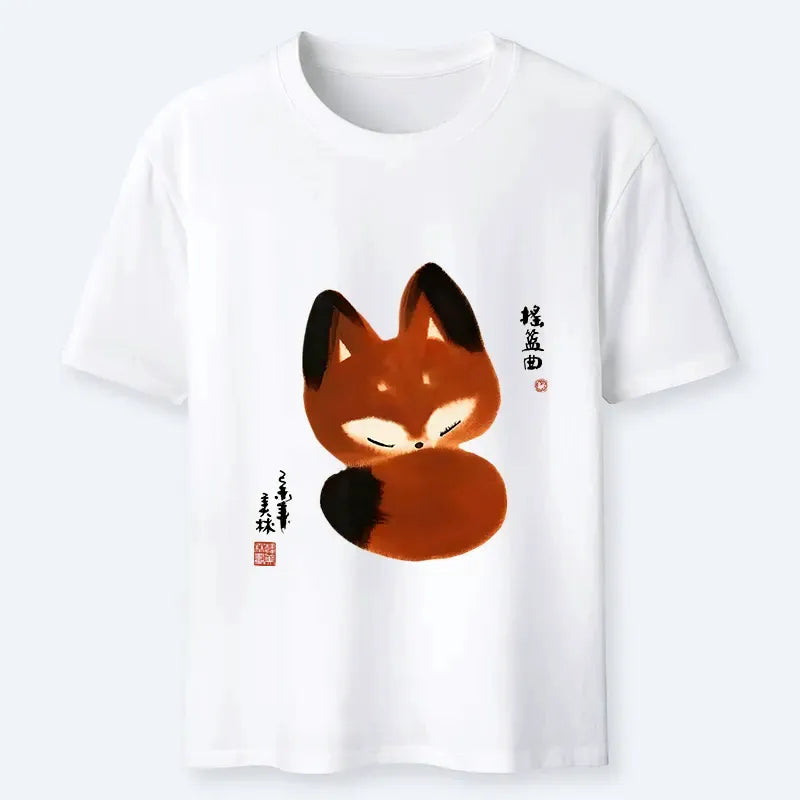 Pure Cotton Fox Tee for Summer