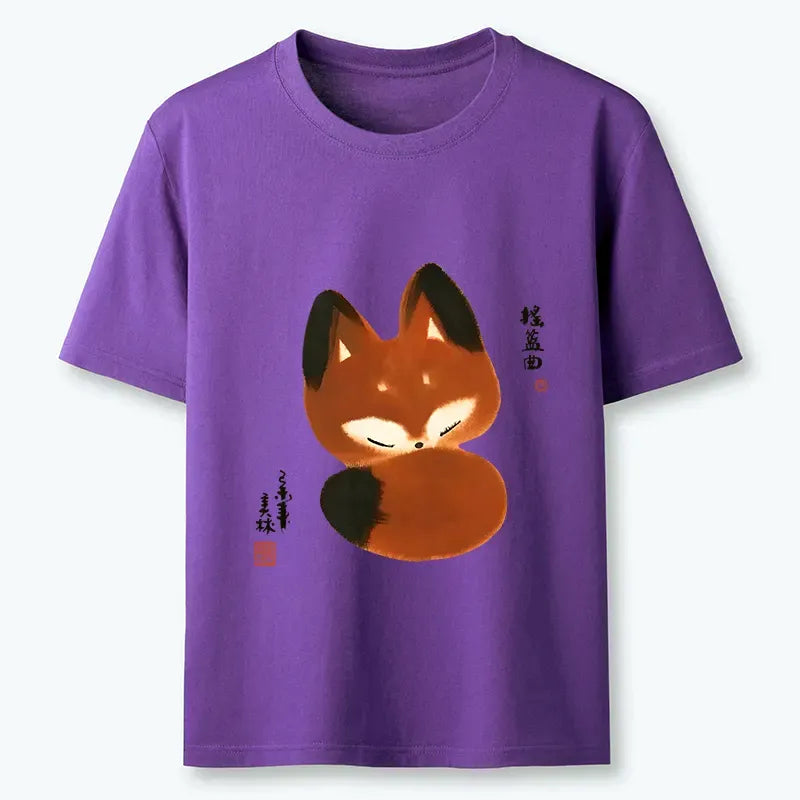 Pure Cotton Fox Tee for Summer