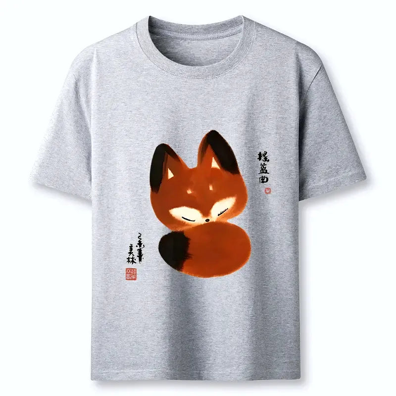 Pure Cotton Fox Tee for Summer