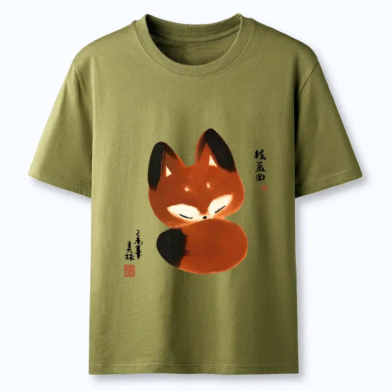 Pure Cotton Fox Tee for Summer