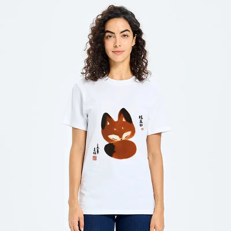Pure Cotton Fox Tee for Summer
