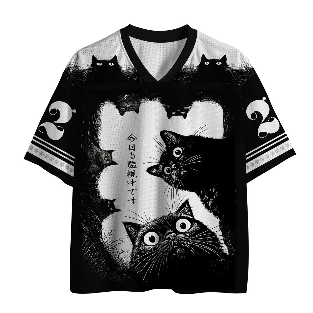 Many Cats Watching You Mesh Jersey for Daily Wear