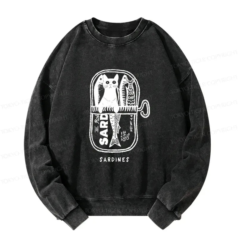 washed unisex cat sweatshirt