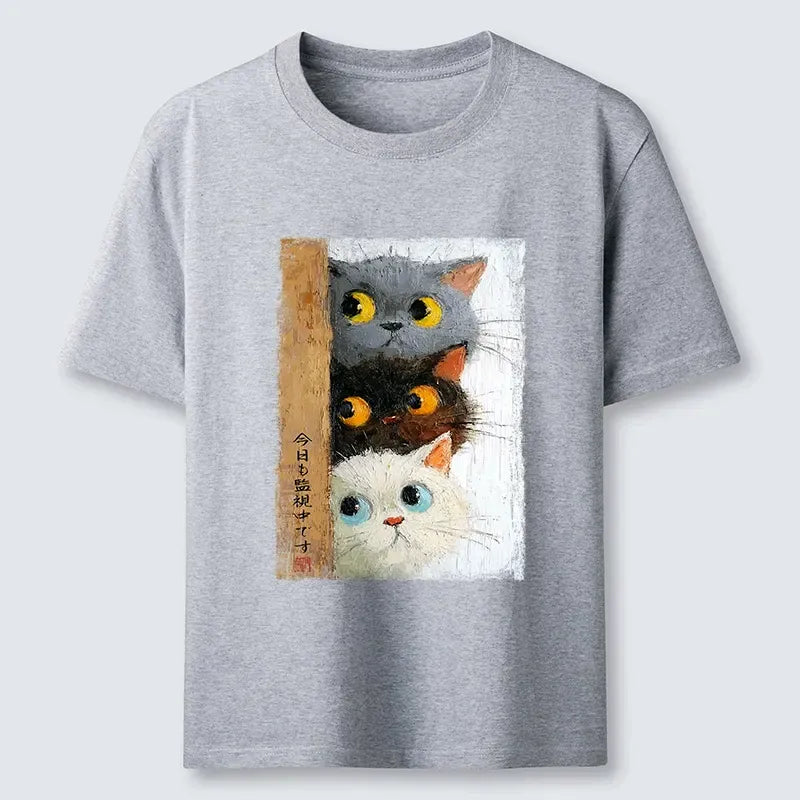 Japanese Cat T-Shirt for Daily Wear