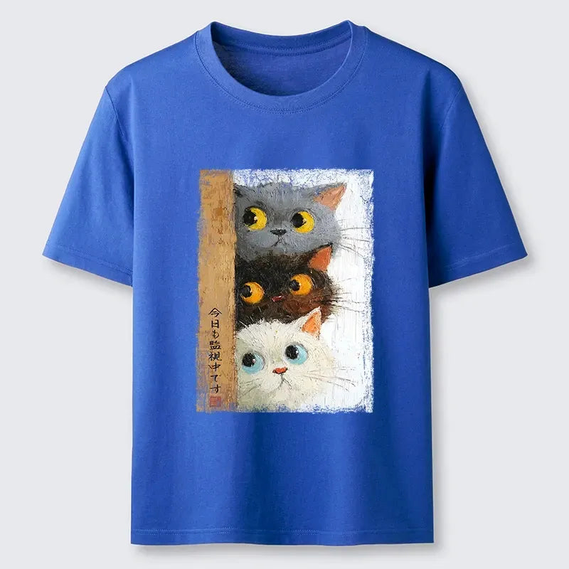 Japanese Cat T-Shirt for Daily Wear