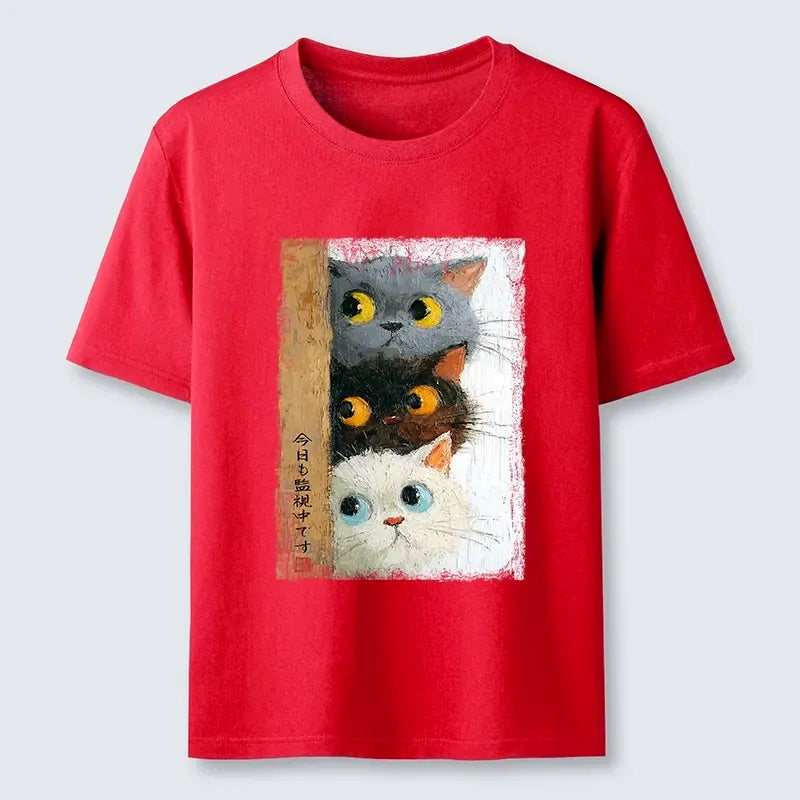 Kyoto-Lion Three Cute Cats Watch You Classic T-Shirt
