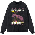 Kyoto-Lion No Thoughts Head Empty Washed Long Sleeve T-Shirt