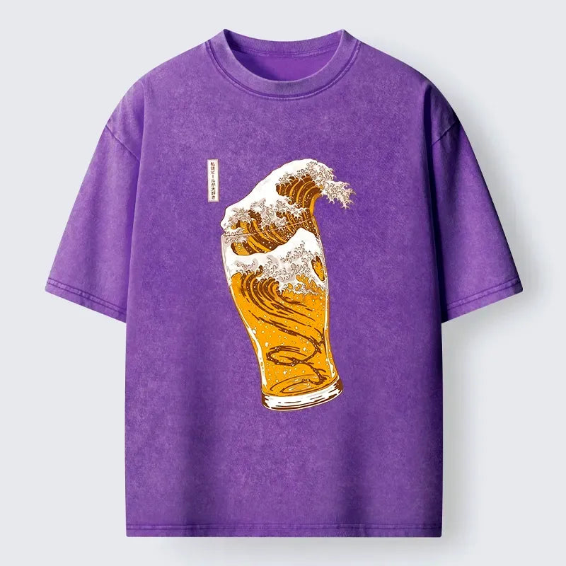 ukiyo-e great wave washed t-shirt