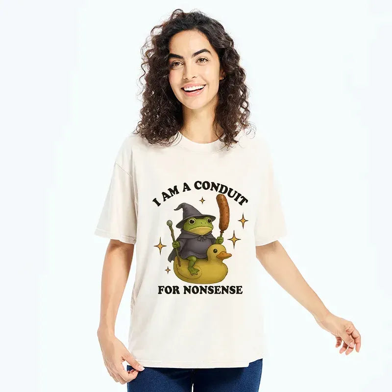 Kyoto-Lion Nonsense Frog Washed T-Shirt
