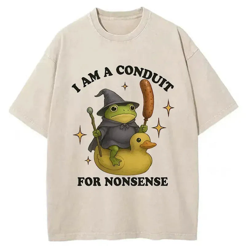 Kyoto-Lion Nonsense Frog Washed T-Shirt