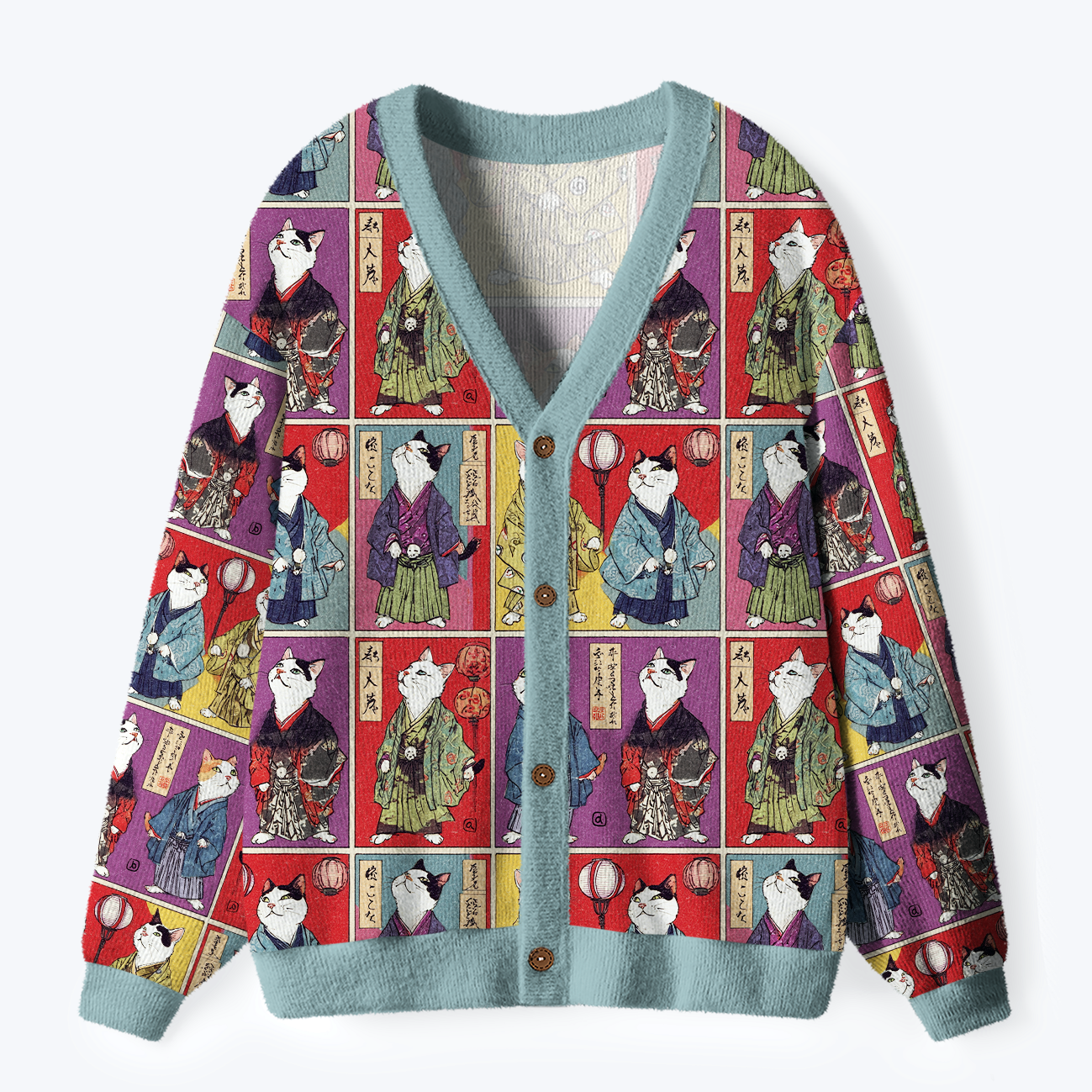Vintage Samurai Cat Cardigan Best Seller