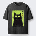 japanese spooky black cat t-shirt for gift for him
