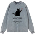 Kyoto-Lion Cats With Sharp Claws Washed Long Sleeve T-Shirt