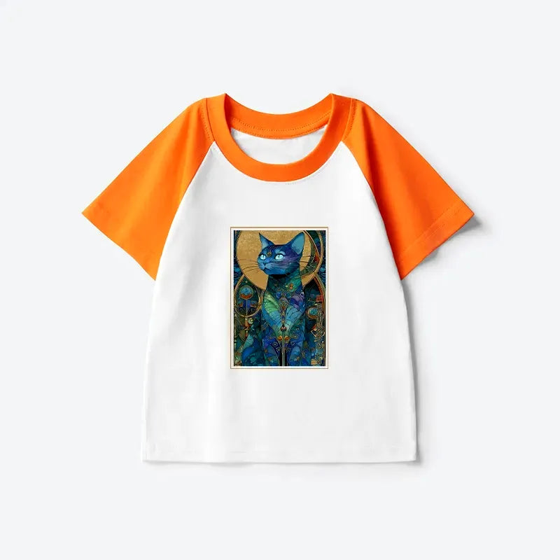 Japanese Cat Kids Raglan T-shirt