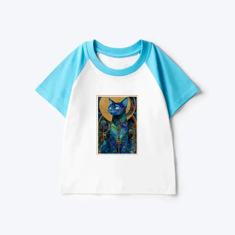 Kyoto-Lion The Cat¡¯s Plan To Rule Them All Kids Raglan T-shirt