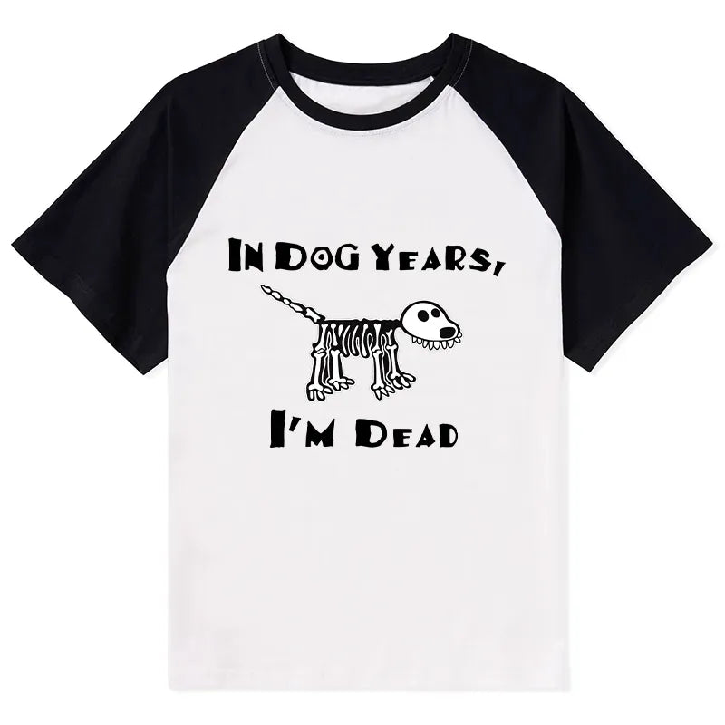 Kyoto-Lion Funny Meme Old Dog Dead In Dog Years Vibe Raglan T-shirt