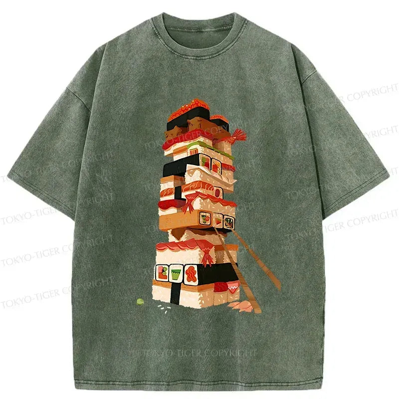 Kyoto-Lion Sushi Game Washed T-Shirt
