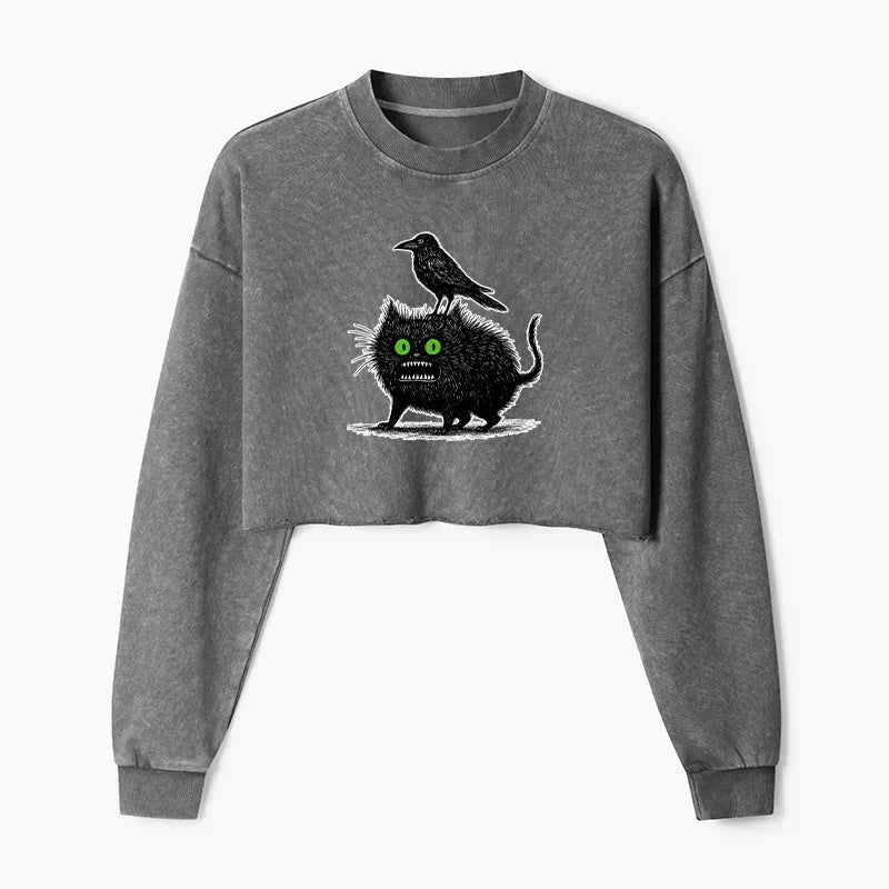 Japanese Vintage Washed Crop Sweatshirt